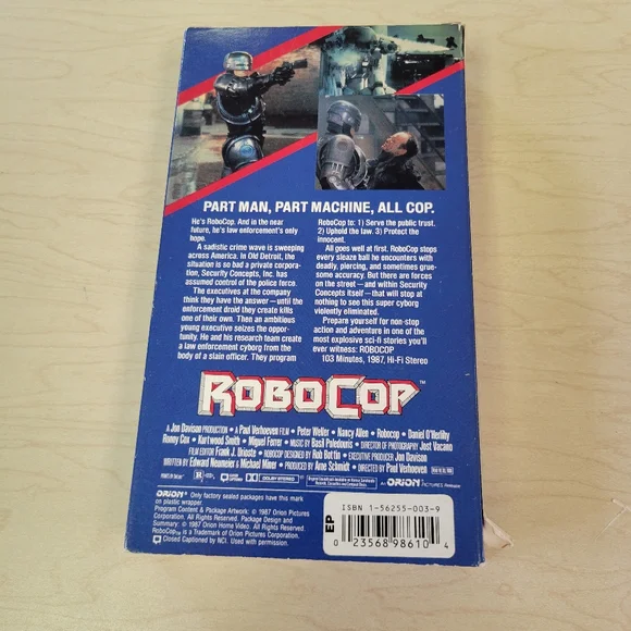 Robocop (VHS, 1987) Orion Home Video Rare Red Top EP Version